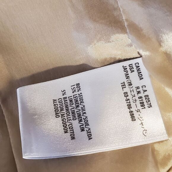 Escada Brown Mauve Tweed Blazer EU 42 Silk Linen Button Up Jacket - Picture 11 of 11